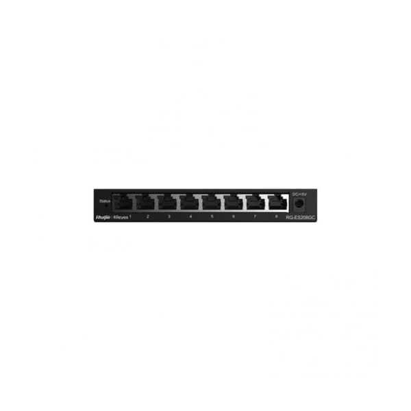 RUIJIE REYEE RG-ES208GC SWITCH BORDSVEN 5 PORTAR 10/100 MBPS Grå