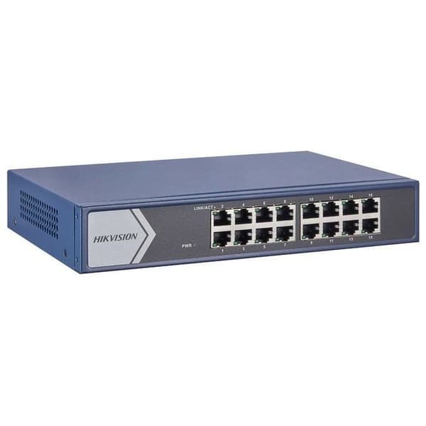 Hikvision - Hikvision Smart Switch 16 Port Gigabit - DS-3E1516-EI Blå