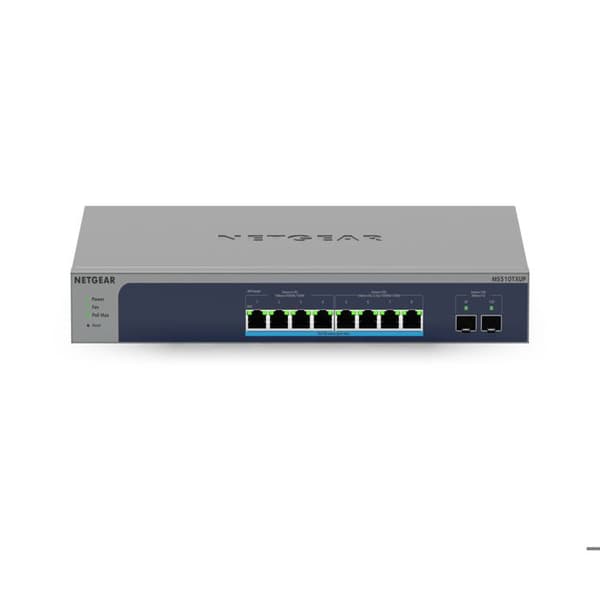 Switch PoE++ - NETGEAR - 8-Port Multi-Gb/10G - Smart Managed Pro - 8 portar - Gigabit Ethernet Grå, Blå