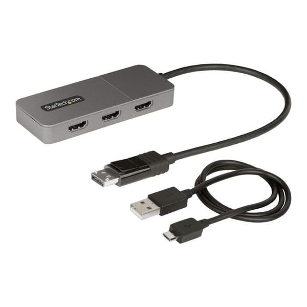 Hub MST med 3 portar - StarTech.com - DisplayPort till 3X HDMI - USB-strömförsörjning - HDR/HDMI 7.1ch - HDCP 2.2