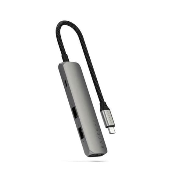 USB-C Multiport Hub - Satechi - 4-i-1 - 4K - Power Delivery 100W - Grå