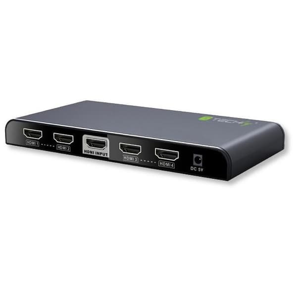 Techly HDMI 2.0 4K UHD 3D 4-vejs splitter