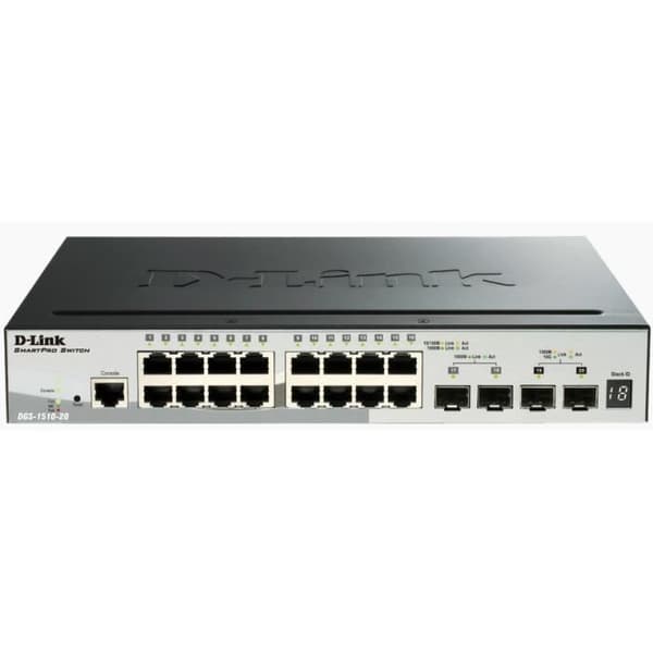 D-LINK 16-portars SmartPro Switch - DGS-1510-20 - 10/100/1000 Mbps- USED