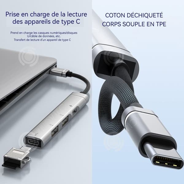 INN Typ C usb c dockningsstation för android mobiltelefon surfplatta laptop silver usb c adapter usb 2 hubb