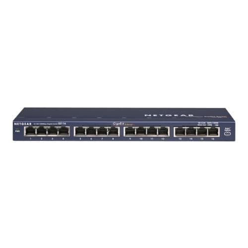 NETGEAR GS116 16 Port Gigabit Desktop Switch - switch - 16 portar Grå