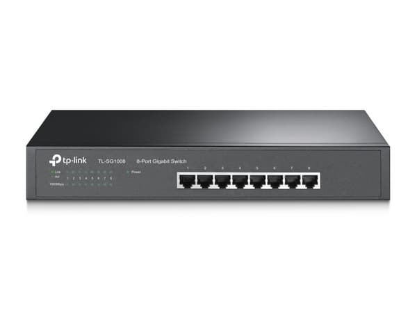 TP-Link TL-SG1008 nätverksswitch Ohanterad Gigabit Ethernet (10/100/1000) Svart Svart