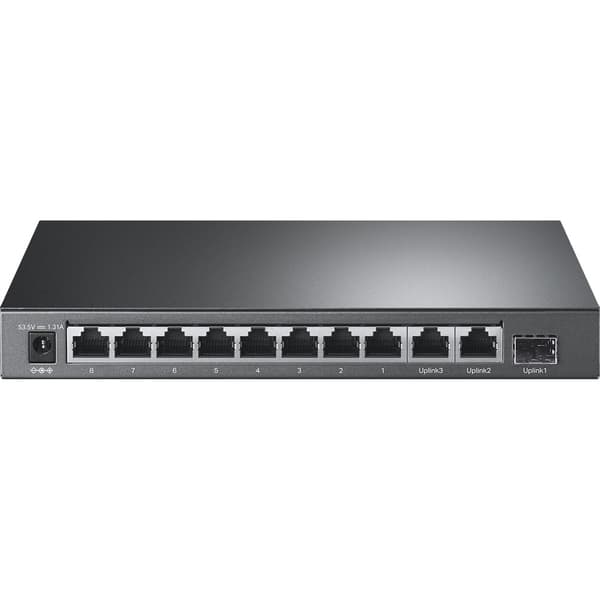 TP-Link 8-portars 10/100Mbps + 3-portars Gigabit-stationär switch med 8-portars PoE+