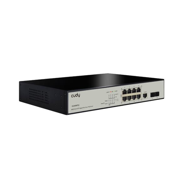 Cudy GS2008PS2 nätverksswitch Administrerad L2 Gigabit Ethernet (10/100/1000) Power over Ethernet (PoE) Svart