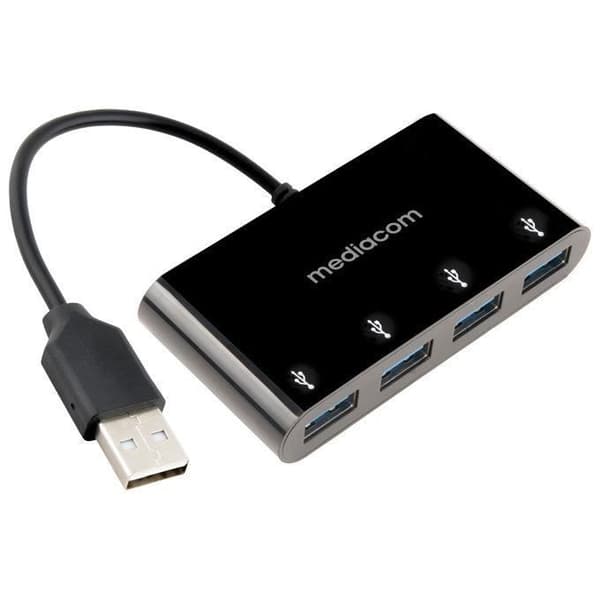 Mediacom MD-U101 USB 3.2 Gen 1 (3.1 Gen 1) Type-A hub svart