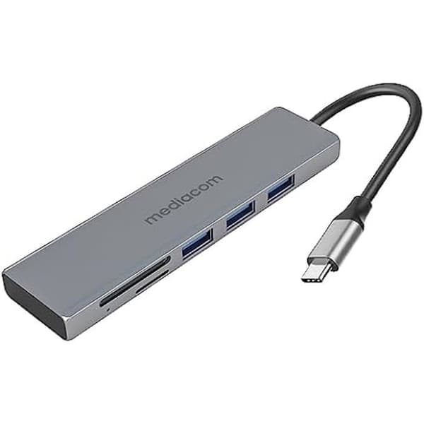 Hub Typ C - MEDIACOM - MDC302 - 3 portar - Grå - USB