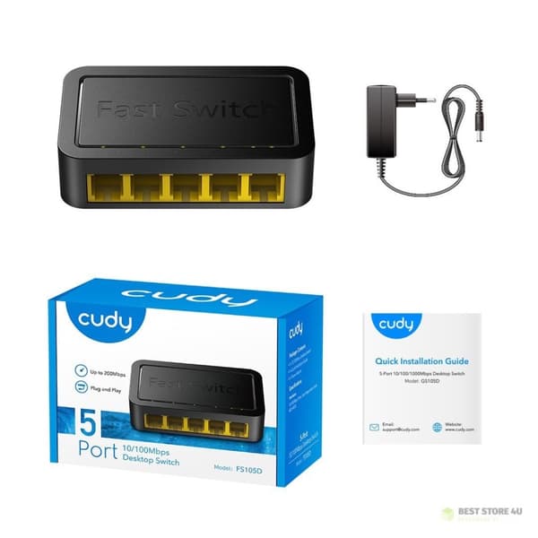 Switch CUDY FS105D 5-portars 10/100