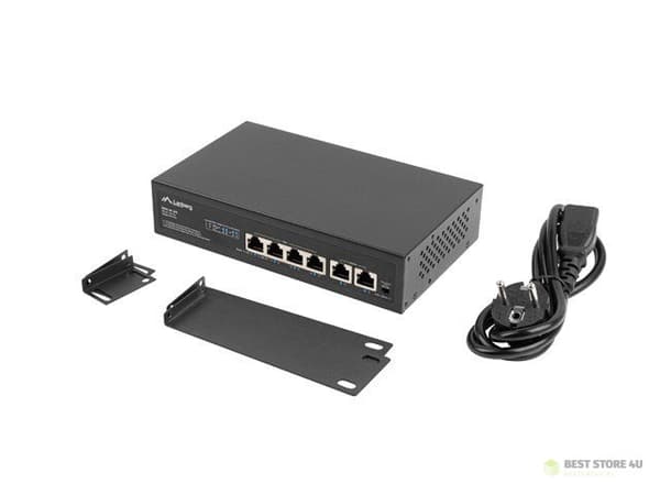LANBERG SWITCH POE+ RACK 10"/19" (4x 100MB/S POE+, 2x 100MB/S) RSFE-4P-2FE-60