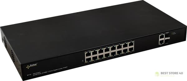 SWITCH POE PULSAR SF116 16-PORTARS Svart