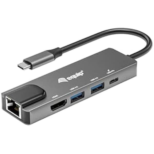 Multifunktionsadapter - EQUIP - 133489 - HDMI 4K/30Hz - Gigabit LAN - USB 3.2 Gen1 - USB PD 100W