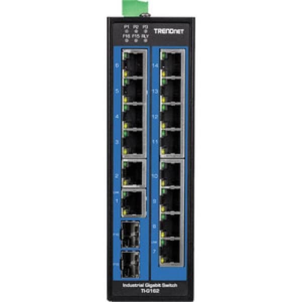 trendnet 16-portars industriell gigabit svart svart Svart Svart