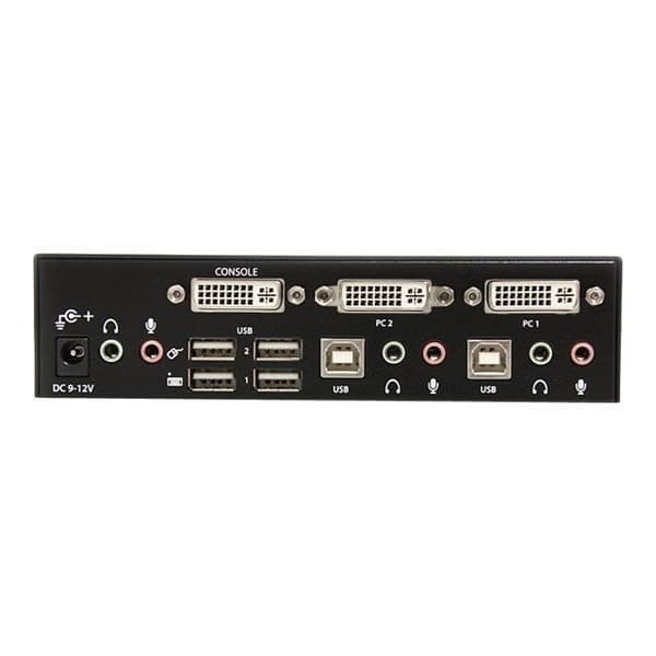 STARTECH USB DVI KVM-switch - 2-portar - DVI-tangentbord Mus Monitor-switch med ljud och USB 2.0-hubb