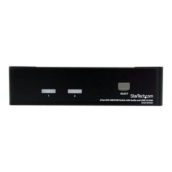 STARTECH USB DVI KVM-switch - 2-portar - DVI-tangentbord Mus Monitor-switch med ljud och USB 2.0-hubb