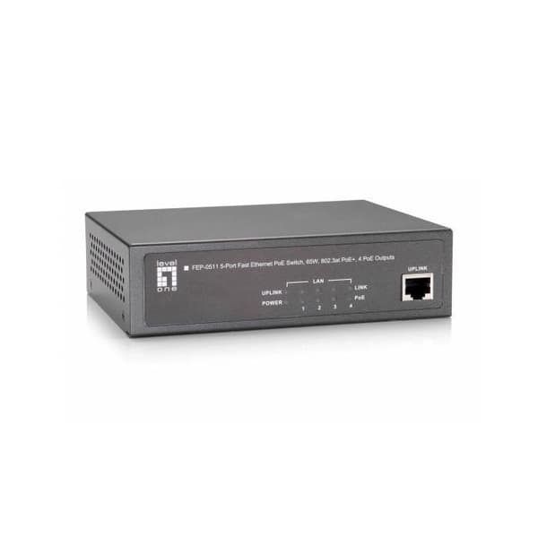 Switch Ethernet - LevelOne - FEP-0511 - 5 portar - PoE - Fast Ethernet (10/100)
