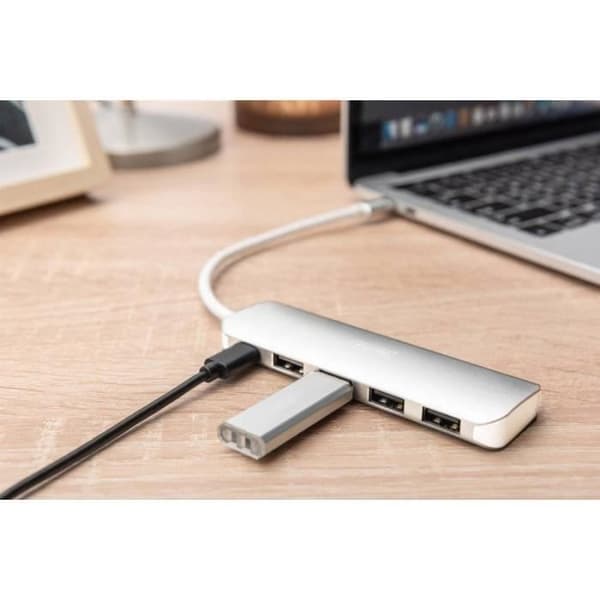 USB 3.1 Hub (Gen 1) - DIGITUS - DA-70242-1 - 4+1 portar med snabbladdningsport - Grå