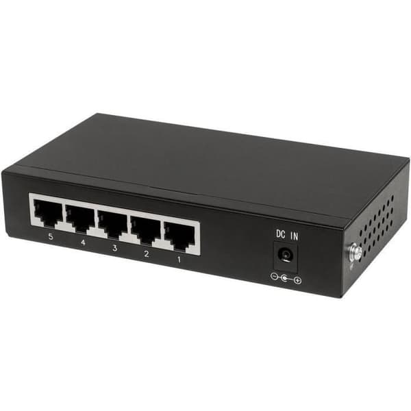 Nätverksswitch RJ45 Intellinet 5-portars Gigabit PoE+-switch 4 x PSE PoE-portar IEEE 802.3at/af 60 W Desktop 561228 10 / 100