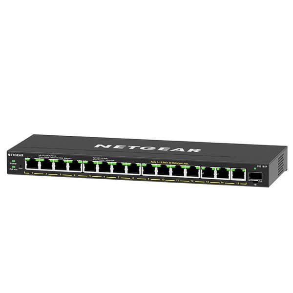 Switch - Netgear - GS316EP - 16 Gigabit-portar - PoE - Hanterad - 28 Gbit/s
