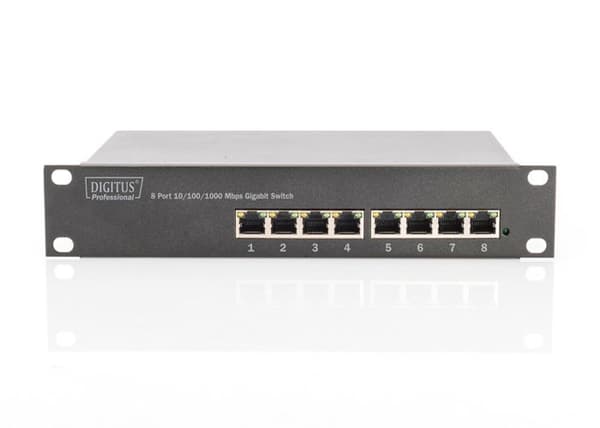 Switch - DIGITUS Professional - DN-80114 - Unmanaged - 8 portar - Väggmontering