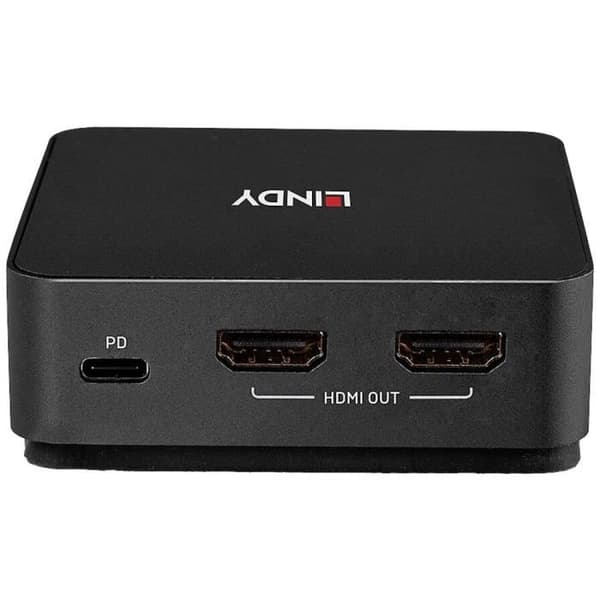 KVM-switch - LINDY - 2 portar Typ C - Dual HDMI 4K60 - Ultra HD 4K60Hz - MST och SST