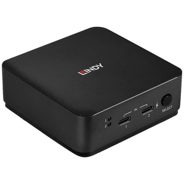 KVM-switch - LINDY - 2 portar Typ C - Dual HDMI 4K60 - Ultra HD 4K60Hz - MST och SST Grå
