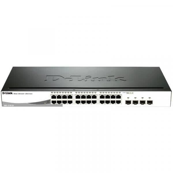 DLINK DGS-1210-24/F-switch - 20 Gigabit Ethernet-portar - 4 10/100/1000Base-T-portar Svart