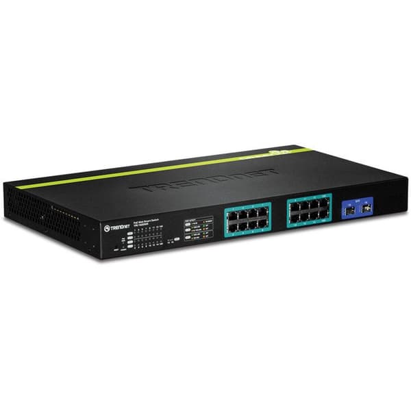 Ethernet-switch - TRENDNET - TPE-1620WS - 16 portar - PoE+ - 1U Rackmonterbar