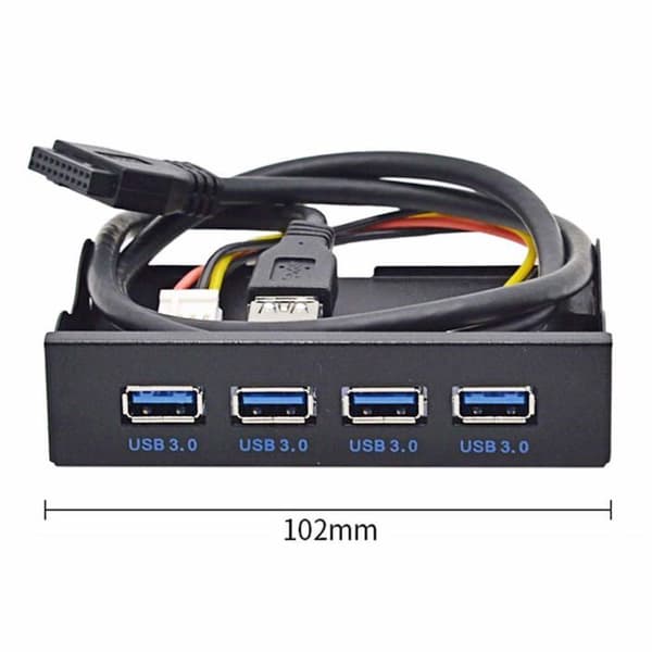 Jser Hub - U3-109 - CY USB 3.0 4 portar 3.5 tums USB-hubb i metall med 15-stifts SATA-frontpanel