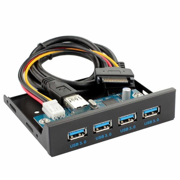 Jser Hub - U3-109 - CY USB 3.0 4 portar 3.5 tums USB-hubb i metall med 15-stifts SATA-frontpanel