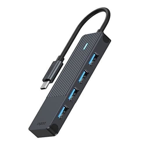 RAPOO ALUMINIUM USB-C TILL USB-A HUB, KOMPATIBEL MED MACBOOK AIR-P