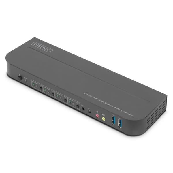 DIGITUS KVM-SWITCH, 4 PORTAR, 4K 60 HZ, 4 X DP-INGÅNGAR, 1 X OUTPUT