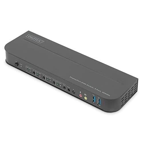 DIGITUS KVM-SWITCH, 4 PORTAR, 4K 60 HZ, 4 X DP-INGÅNGAR, 1 X OUTPUT