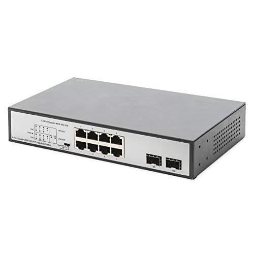 DIGITUS 8-PORTAR GIGABIT POE SWITCH, 19'', OHANTERAD, 2 MO LÄNKAR