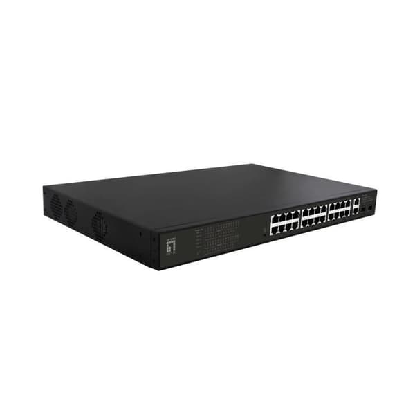 Ohanterad Gigabit Ethernet-nätverksswitch - LEVELONE GEP-2821 - 28 portar - Power over Ethernet (PoE)