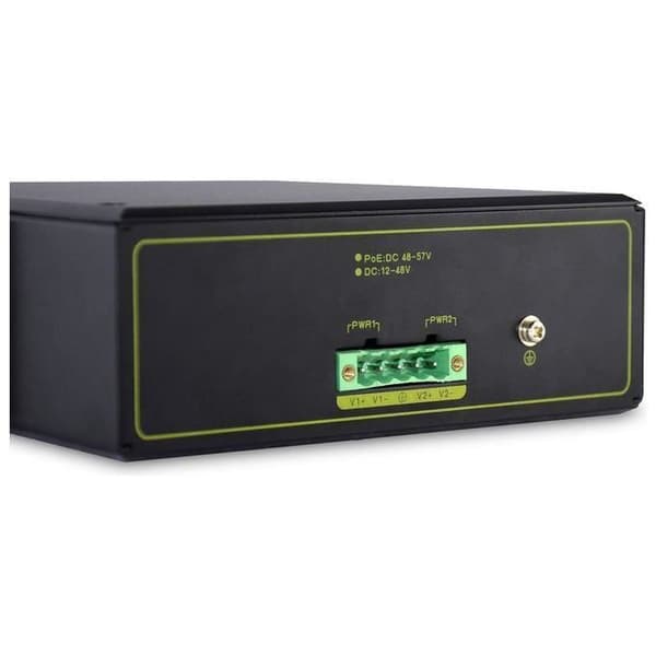 DIGITUS Industri 4-portars Gigabit PoE+ Switch W.2X SFP Uplink IEEE802.3af-at, Dinrail, utökat temperaturområde