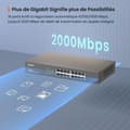 Miniatyrbild 2 av 4: TENDA 16-portars Gigabit Ethernet-switch 10/100/1000 Mbps, Auto MDI/MDIX, Plug &amp; Play, Metal TEG1016D