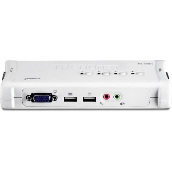 TRENDnet TK-409K KVM 4 Port VGA USB + Audio + Kablar