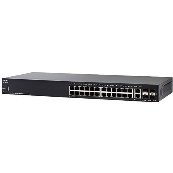 Switch - Cisco - SG350-28 - 24 portar 10/100/1000 - 2 portar kombination Gigabit/SFP - Hanterbar