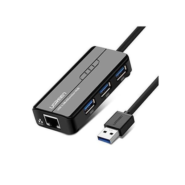 UGREEN USB Hub Nätverksadapter 3 Portar USB 3.0 RJ45 Lan Gigabit Ethernet 1000 Mbps