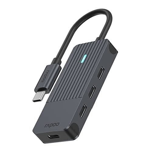 RAPOO ALUMINIUM USB-C TILL USB-C HUB, 4 DATAPORTAR, KOMPATIBEL
