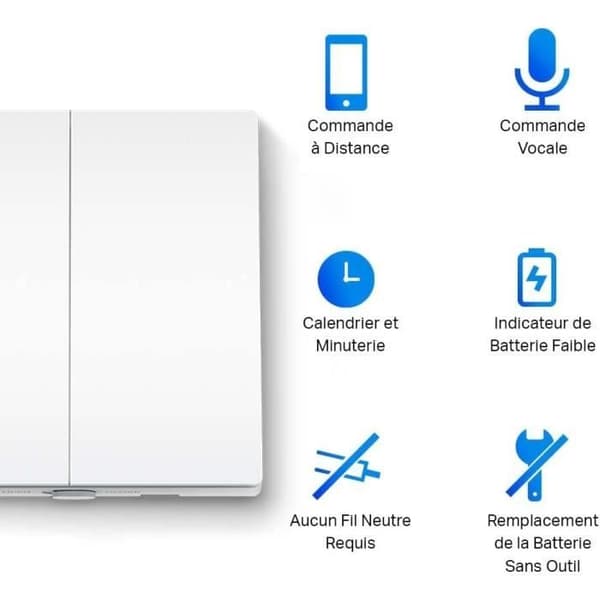 2-Gang 1-vägs trådlös ansluten switch - Tapo S220 - Alexa och Google Home - INGEN neutral kabel behövs - Tapo Hub krävs