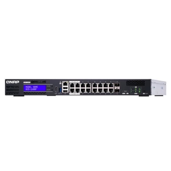 QNAP QGD-1600P-8G - Smart switch - 16 portar - Gigabit Ethernet - PoE++ (370 W)