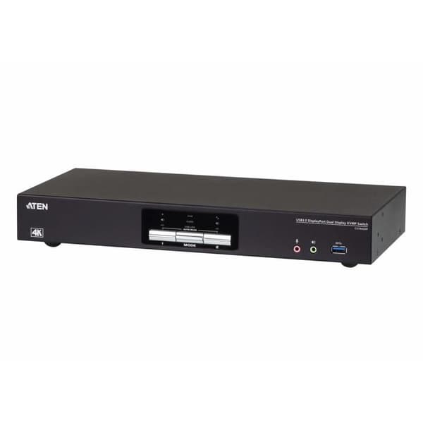 KVM-switch - ATEN - CS1942DP - 2 portar - USB - DisplayPort - Avancerad video Svart