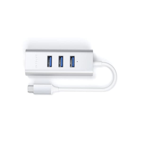Satechi HUB 3 portar typ C 2 i 1 aluminium USB 3.0 och Ethernet-port för MacBook Pro 2016/2017, MacBook 2015/2016,