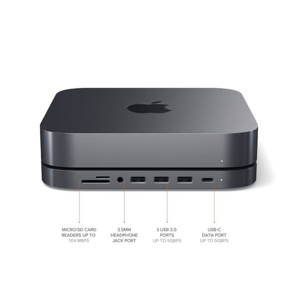 HUB USB-C - SATECHI - Mac Mini - Aluminium - Dockningsstation - Grå
