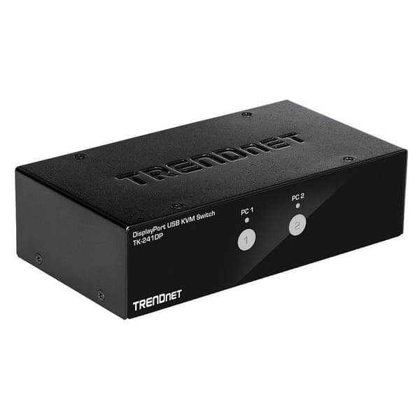 TRENDNET 2-PORTAR DISPLAYPORT KVM SWITCH - TK-241DP Svart