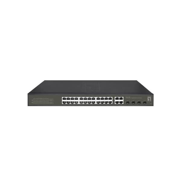 LEVELONE GES-2128P L2 GIGABIT ETHERNET MANAGED NÄTVERKSSWITCH (10-100 Svart